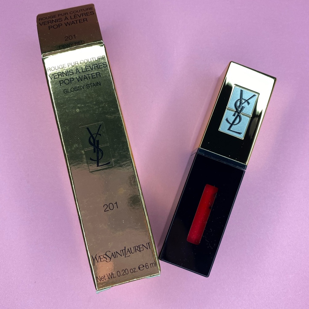 Brand new YSL glossy stain in shade 201 dewy red